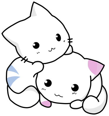 Two cute cats saying thank you